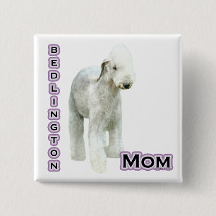 Bedlington Terrier Mom 4 - Botón