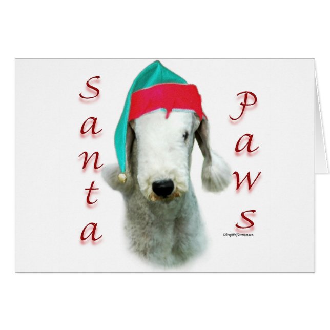 Bedlington Terrier Santa Paws (Anverso (Horizontal))