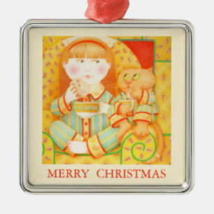 BEDTIME SNACK Ornamento premium + texto / crema