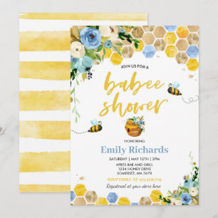 Bee Baby Shower Invitación Floral Babee Ducha