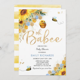 Bee Baby Shower Invitación Floral Babee Ducha