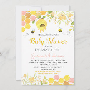 Bee Baby Shower Invitaciones Bebé Girl