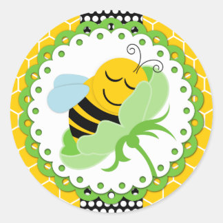 Bee Baby Shower Pegatinas
