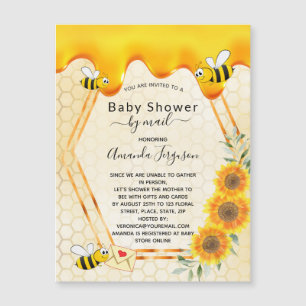 Bee baby Shower por correo golosinas dulces de mie