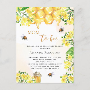 Bee Bebé ducha flores amarillas invitación miel