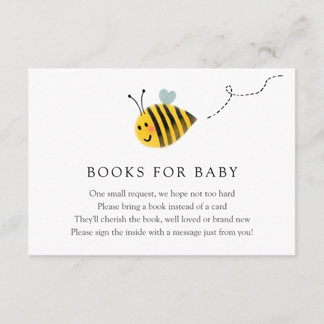Bee Books para la tarjeta de inserción de bebé (Anverso)