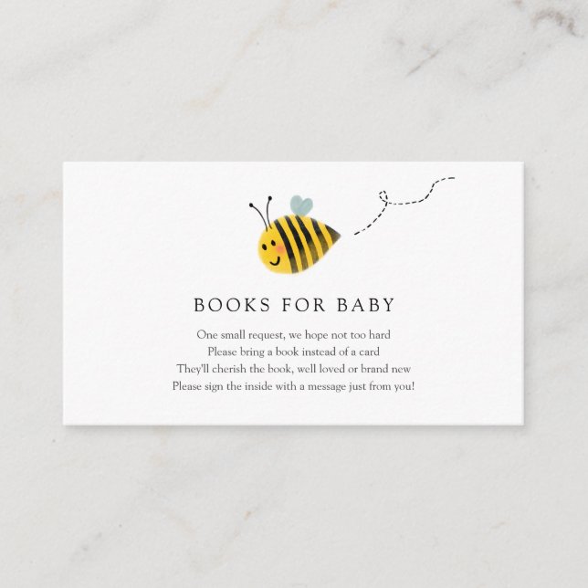 Bee Books para la tarjeta de inserción de bebé (Anverso)