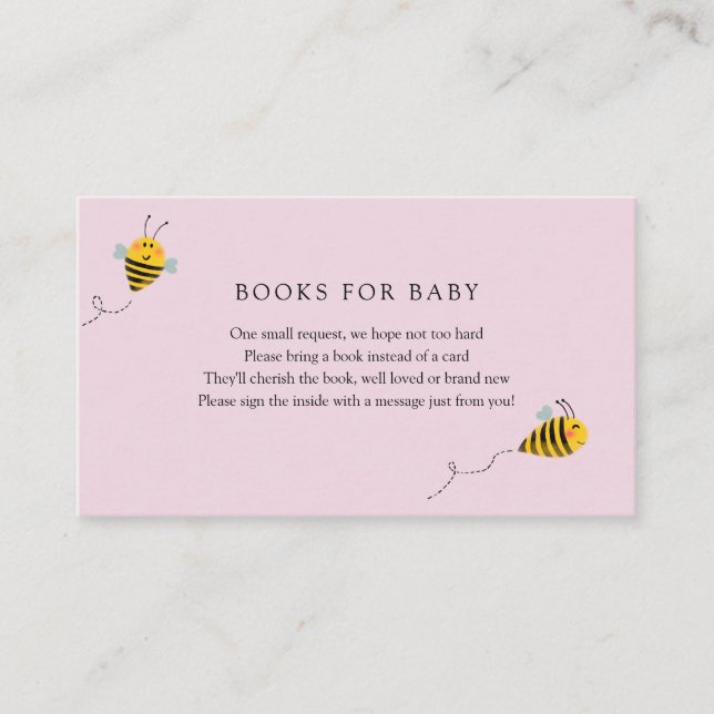 Bee Books para la tarjeta de inserción de bebé (Anverso)