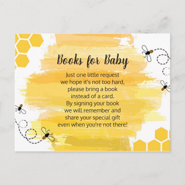 Bee Books Para Tarjeta De Alojamiento Para Bebés (Anverso)