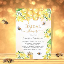 Bee Bridal ducha flores amarillas linda invitación