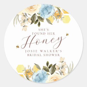Bee Bridal Shower Classic Round Pegatina
