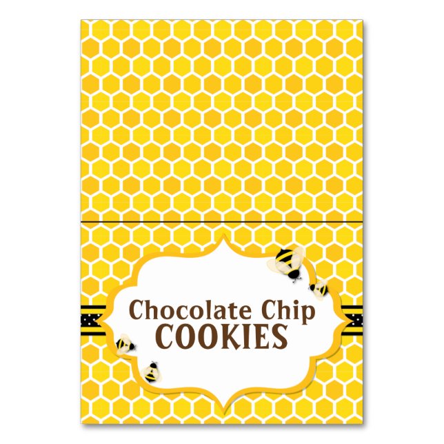 Bee Bumblebee - Tarjeta de mesa de carpas amarilla (Anverso)