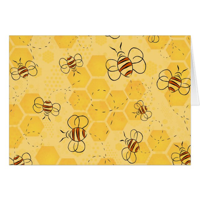 Bee Buzzing Honey Bees Cute (Anverso (Horizontal))