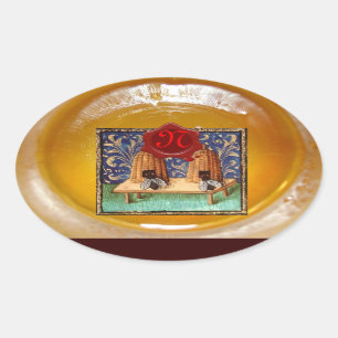 BEE DE MIEL, MONOGRAMA DE SELLO DE CERCA ROJA