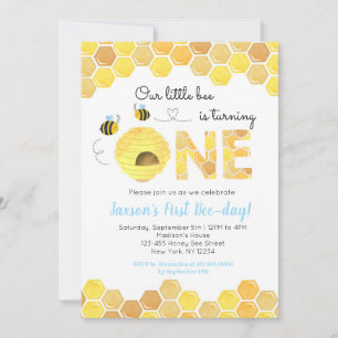 Bee First Birthday party invitaciones para Boy