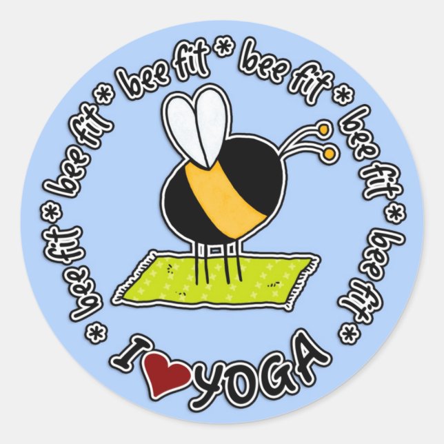 bee fit - pegatina de yoga (Anverso)