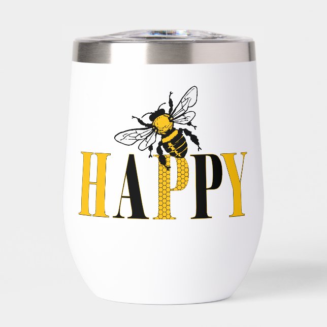 Bee Happy Thermal Tumbler (Frente)
