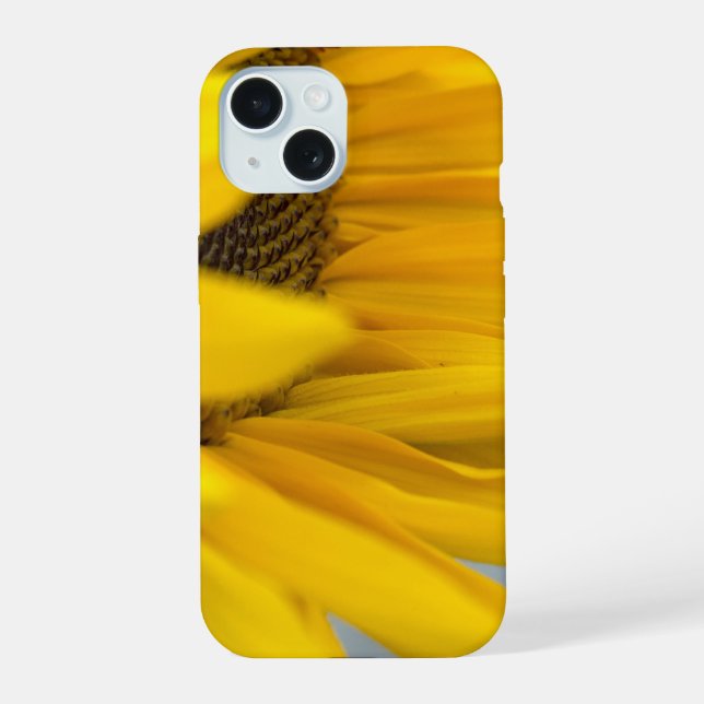Bee Happy: Una foto de macro girasol (Reverso )