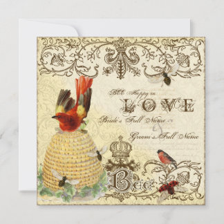 Bee Happy Vintage - Invitación a la boda