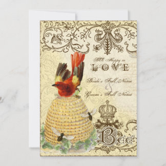 Bee Happy Vintage - Invitación a la boda