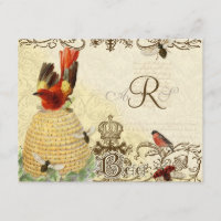 Bee Happy Vintage - Tarjeta de respuesta RSVP