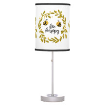 Bee Happy Wreath Yellow | Lámpara de la mesa de la