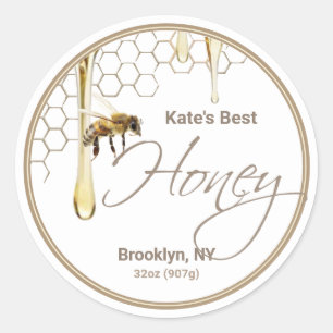 Bee Honeycomb Realista Etiqueta de goteo de miel b