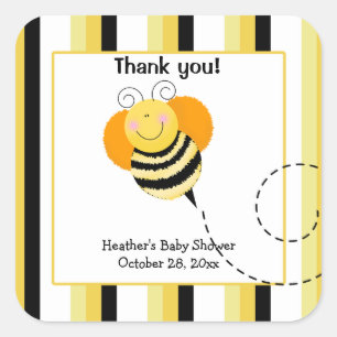 Bee Hop Bumble Bee Square Favorito Pegatinas