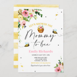 Bee Invitación Baby Shower Mami Floral A Ser