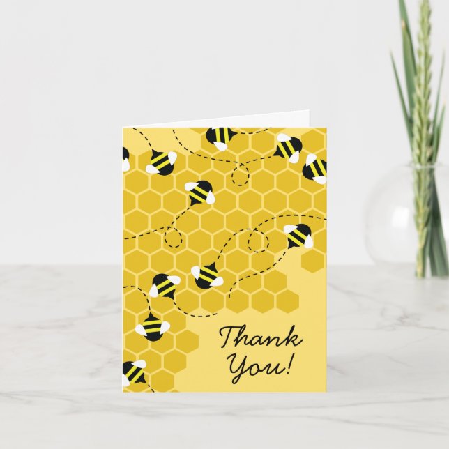 Bee Kid Cute Beehive Gracias Cartas Estacionarias (Anverso)