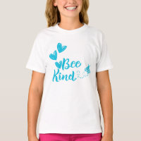 "Bee Kind" Camiseta de Corazones Azules