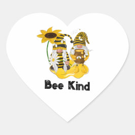 Bee Kind Gnome Pegatinas de girasol personalizable