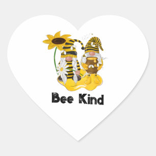 Bee Kind Gnome Pegatinas de girasol personalizable