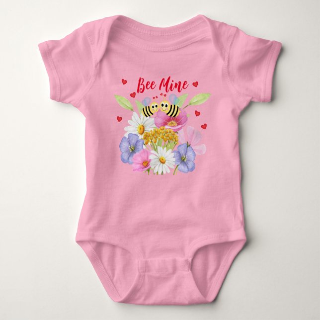 Bee Mine Baby Jersey Bodysuit (Anverso)