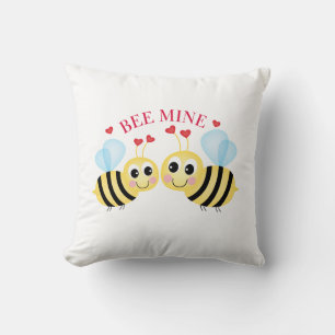 Bee Mine Love Design El día de San Valentín Cojín
