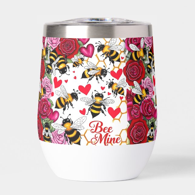 Bee Mine Sweet Honeycomb Stemless Wine Tumbler (Frente)