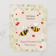 ¡BEE Mío Valentine! Tarjeta de vacaciones en aula