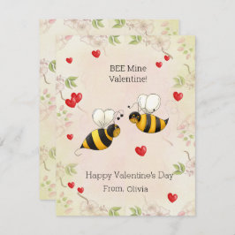 ¡BEE Mío Valentine! Tarjeta de vacaciones en aula
