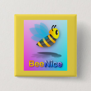 Bee Nice - botón cuadrado