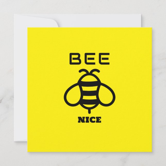 Bee Nice with Yellow Background Design (Anverso)