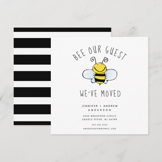 Bee Nuestra Invitación De Movimientos De Invitados (Anverso / Reverso)