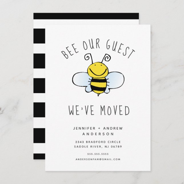 Bee Nuestra Invitación De Movimientos De Invitados (Anverso / Reverso)