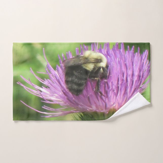 Bee On Thistle (Toalla de mano)