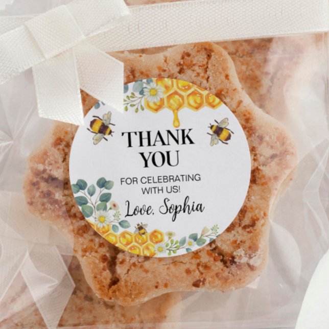Bee Pegatina Labels Birthday Baby Shower (Subido por el creador)