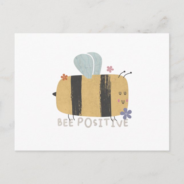 Bee Positive - Tarjeta De Nota De Bee Pun Cute (Anverso)