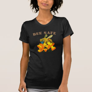 Bee Safe Gracioso Abeja con una camiseta de másca