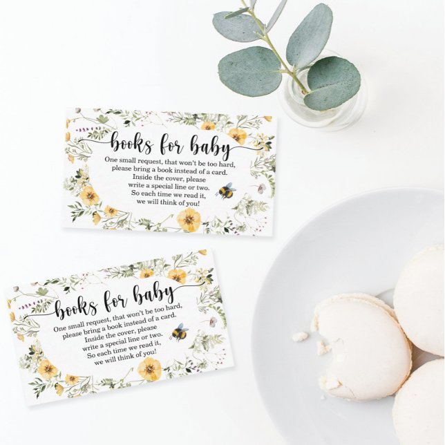 Bee Wildflowers Books para la tarjeta Baby Shower (Subido por el creador)