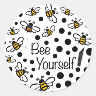 Bee Yourself Round Pegatina
