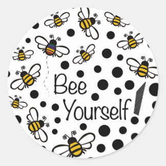 Bee Yourself Round Pegatina