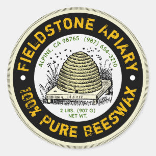 Beehive Apiary Name Beeswax Pegatinas